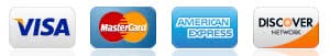 Payment Methods - Visa, Mastercard, American Express, Discover